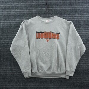 Viatran Sweatshirt Unisex XL Gray University of Texas Longhorns Graphic Pullover